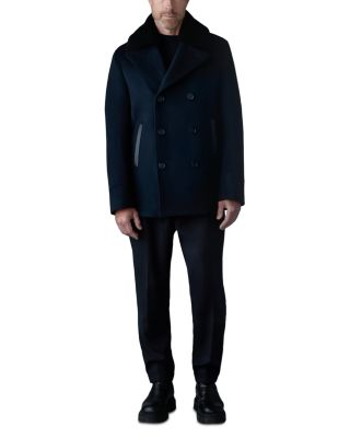 Wool Shearling Collar Peacoat