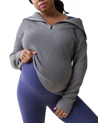 Maternity Zip Front Sweater