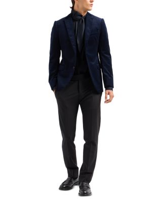 Cotton Velvet Check Slim Fit Blazer 