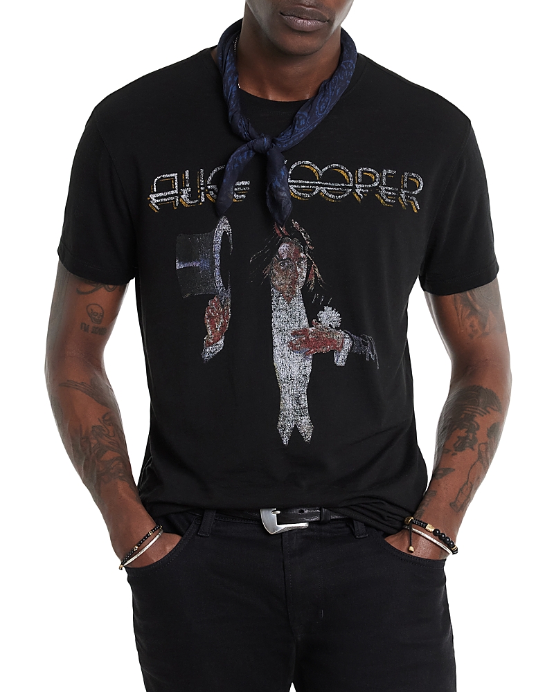 John Varvatos Alice Cooper Cotton Graphic T-shirt In Black