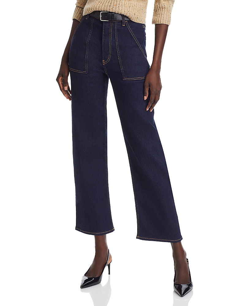 FRAME THE TRAPUNTO HIGH RISE STRAIGHT ANKLE JEANS IN STARGIRL