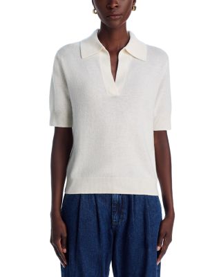 100% Cashmere Short Sleeve Polo Sweater - Exclusive