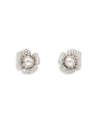 kate spade new york - Cubic Zirconia Flower Stud Earrings in Silver Tone