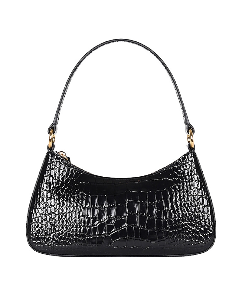 Hyer Goods Luxe Mini Shoulder Bag In Black Croc