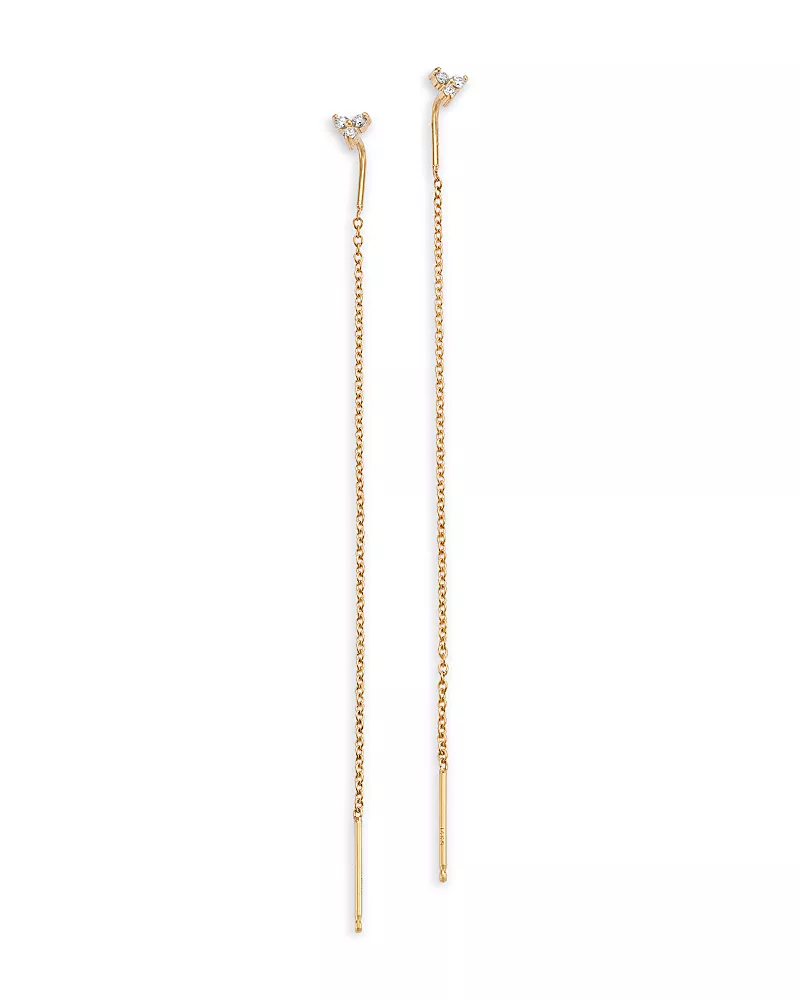 Zoe Chicco 14K Yellow Gold Diamond Threader Earrings