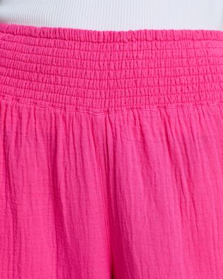 Supersoft Gauze Boyfriend Shirt & Smocked Pants Swim Cover-Up