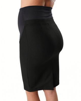 Women&#39;s Knee Length Maternity Pencil Skirt with Stretch Bump Panel in Italian Suiting Fabric