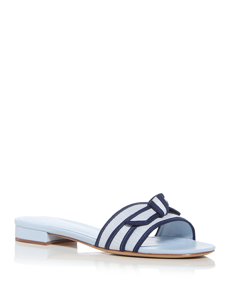 Alexandre Birman Women's Bow Raffia Slide Sandals