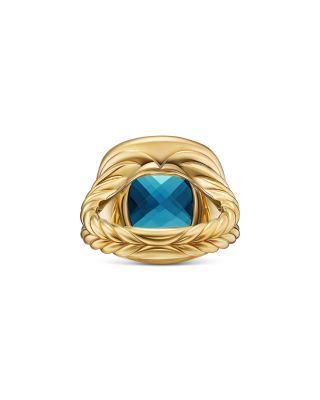 Albion&reg; Ring in 18K Yellow Gold with Hampton Blue Topaz and Diamonds, 15mm