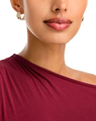 Diamond Pave Hoop Earrings in 14K Yellow Gold, 1.40 tcw