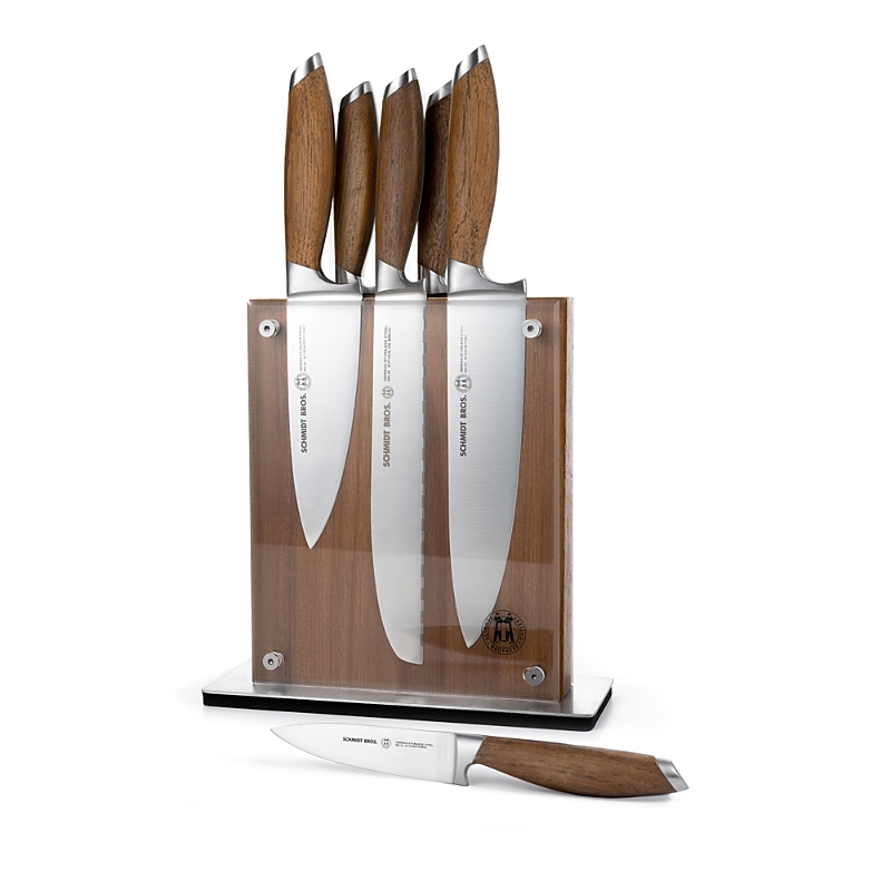 Schmidt Brothers Cutlery Bonded Ash 7-pc. Knife Block Set In Teak