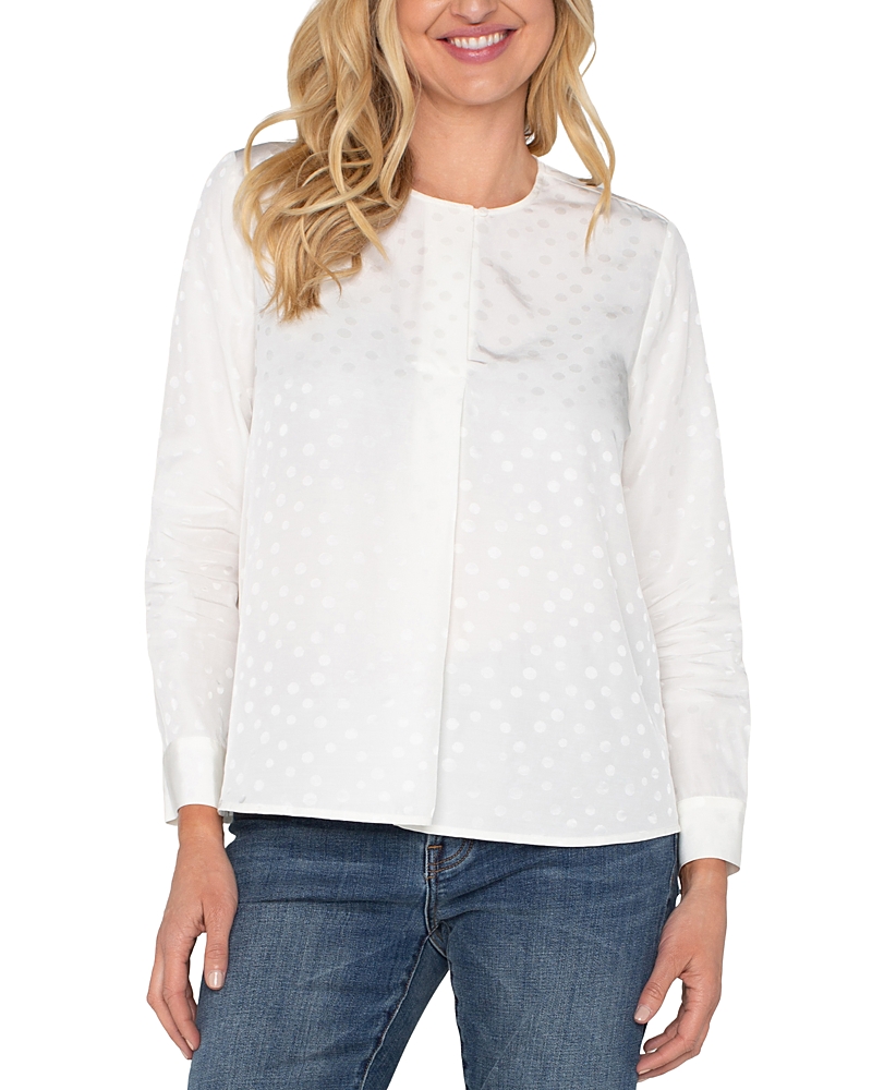 Liverpool Los Angeles Popover Woven Blouse In Porcelain Dot
