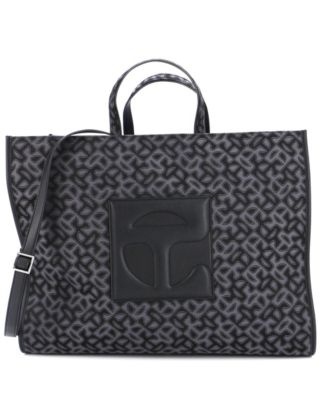 Pre-Owned Telfar Large Shopping Tote Monogram Jacquard with Faux Leather