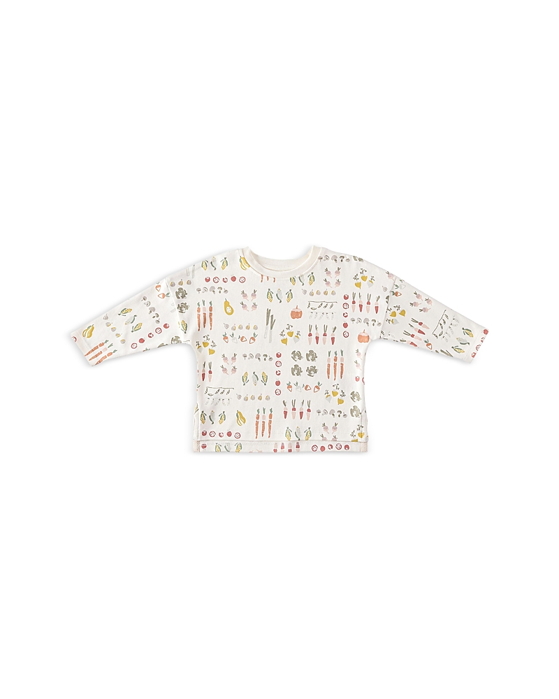 Pehr Unisex Drop Shoulder Long Sleeve Top - Baby, Little Kid In Veggie Patch