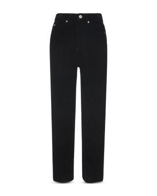 Petite High Waist Cord Barrel Jeans in Black