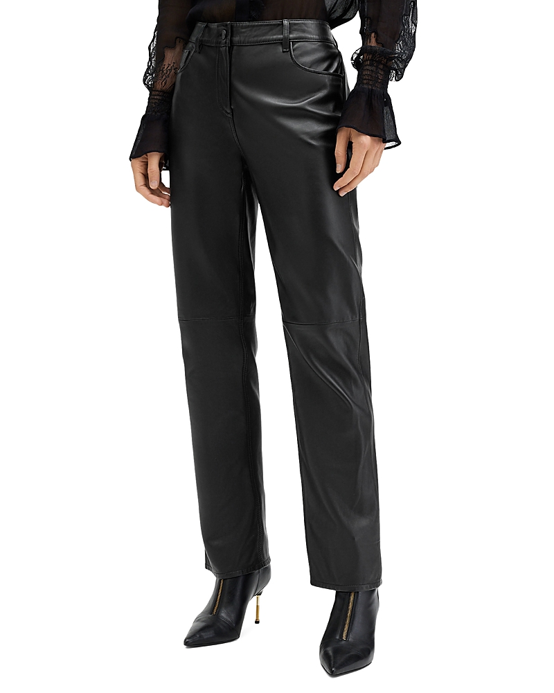 Allsaints Saige Leather Pants In Black
