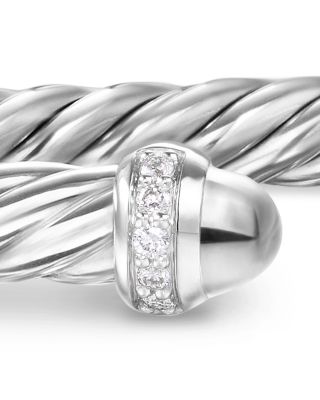 Cablespira Flex&reg; Bracelet in Sterling Silver with Diamonds, 4mm