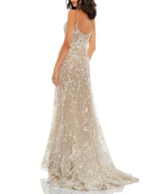 Floral Embroidered Corset Bodice Gown