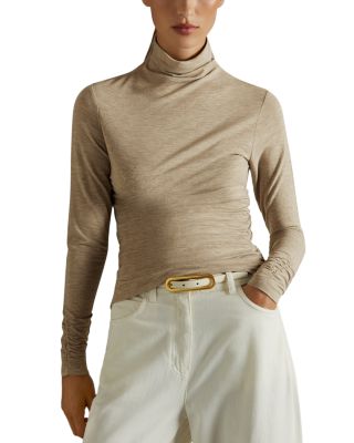 Reiss Louisa Funnel Neck Long Sleeve Top