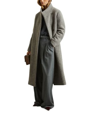 REISS Dahlia Knitted Funnel-Neck Coat | Bloomingdale's