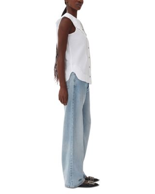 Frill Collar Sleeveless Shirt