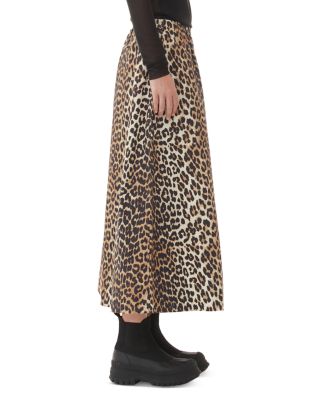 Leopard Print Pull On Maxi Skirt