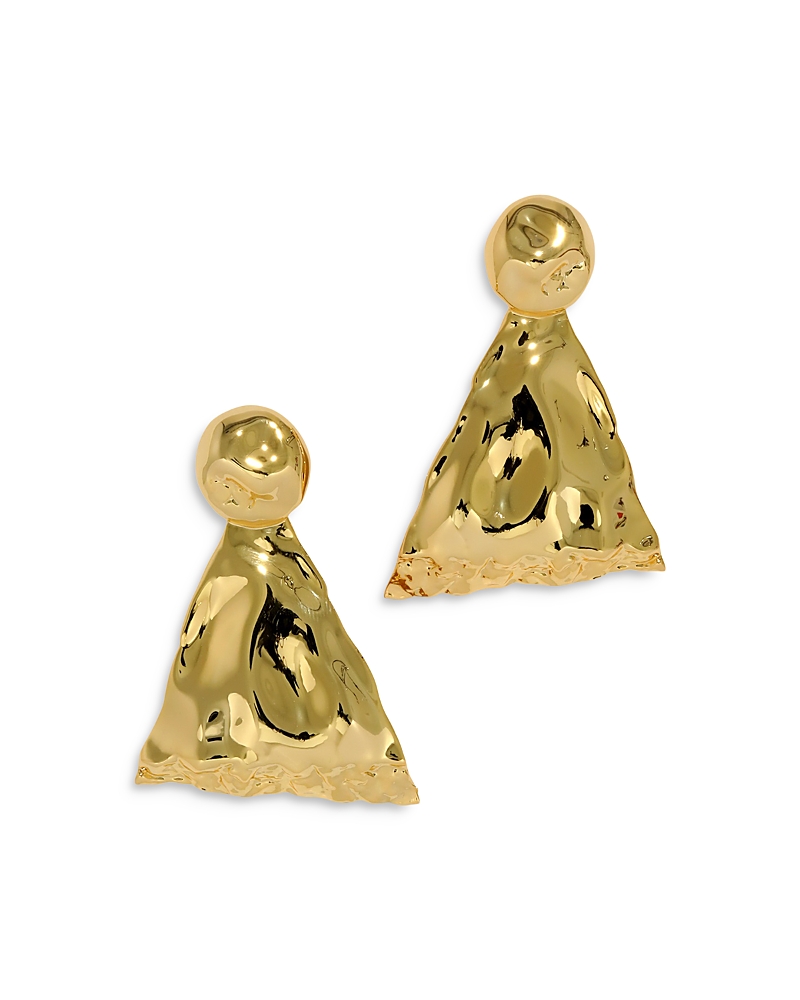 Shop Alexis Bittar Brut Sculptural Triangle Drop Earrings In 14k Gold Plated