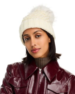 Kyi Kyi Faux Fur Pom Pom Knit Hat | Bloomingdale display picture 1