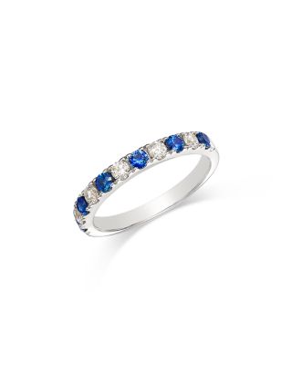 Bloomingdale's Fine Collection - Blue Sapphire & Diamond Band in 14K White Gold