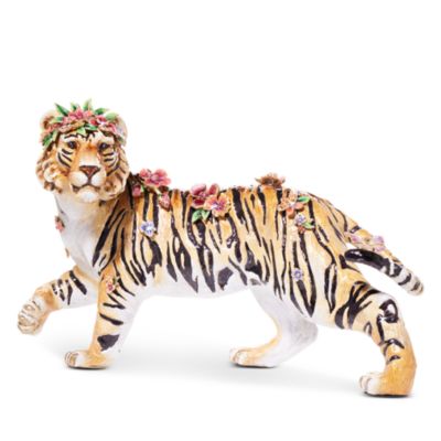 Tiger With Flower Crown Sculpture