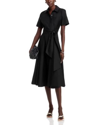 Megan Tie Front Midi Shirt Dress