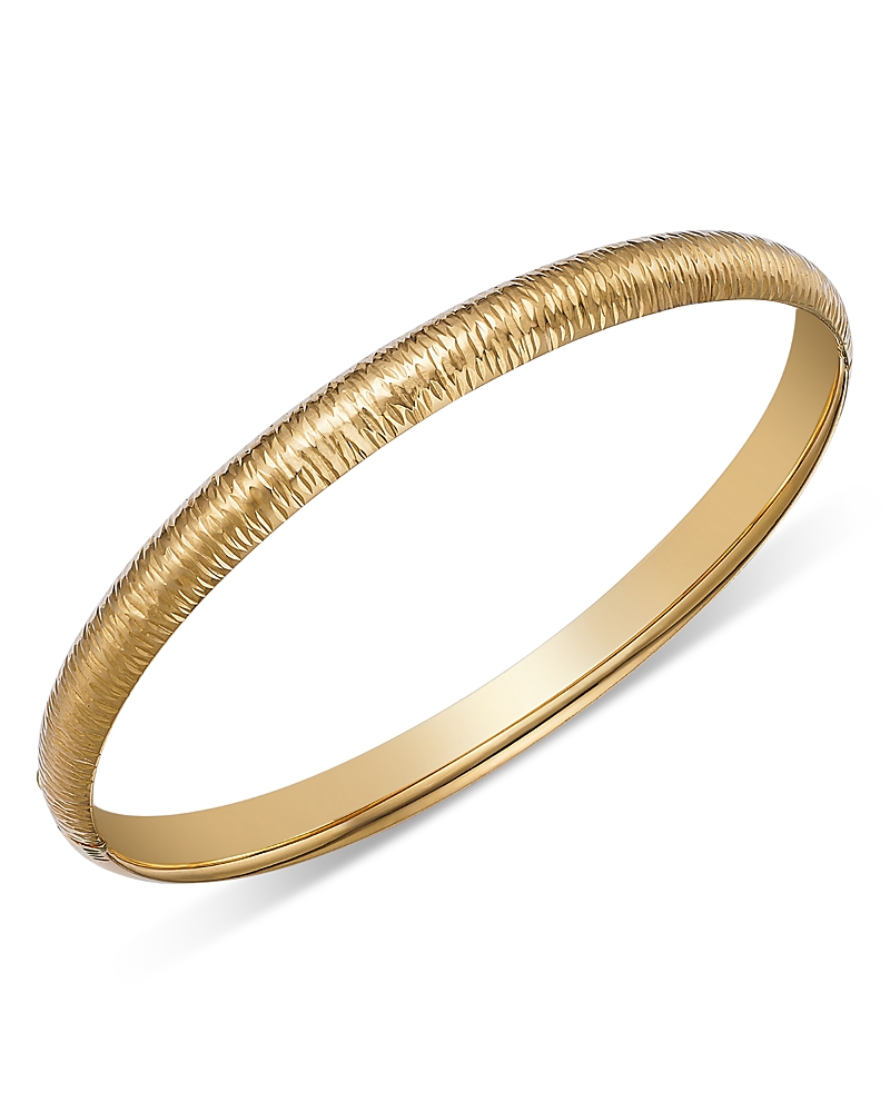 Bloomingdale's Fine Collection Bark Finish Bangle Bracelet In 14k Yellow Gold In Gold