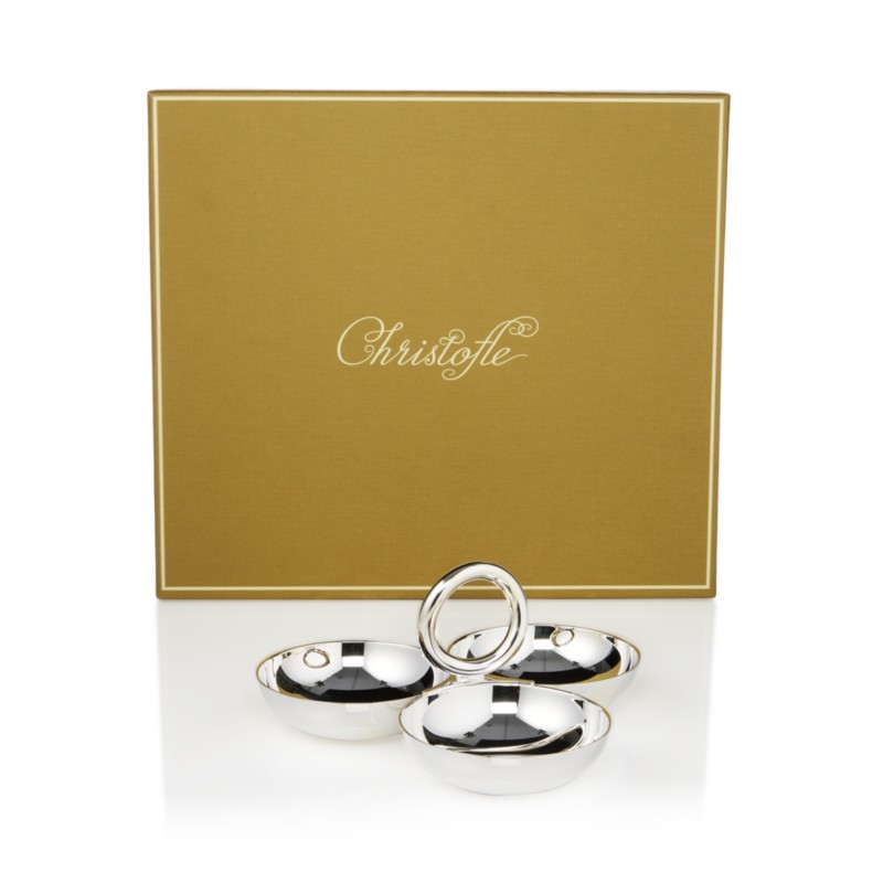 Christofle Vertigo Small 3-Part Silver Appetizer Dish