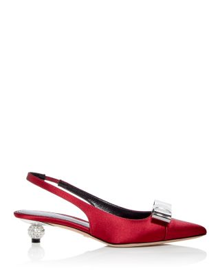 Women's Slingback Pointed Toe Bow Heels