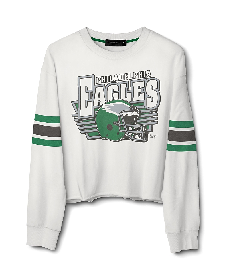 Junk Food Clothing Women's Nfl Philadelphia Eagles Kickoff Crop Crew Fleece Sweatshirt