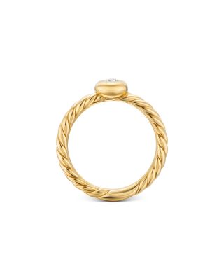 Petite Cable Ring in 18K Yellow Gold with Center Diamond, 2.8mm