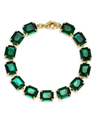 AQUA - Green Stone Tennis Bracelet in 14K Gold Plated - Exclusive