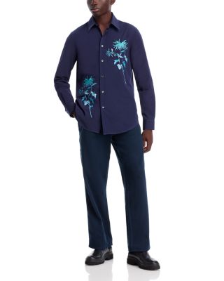Embroidered Long Sleeve Button Front Shirt