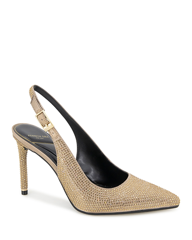 Kenneth Cole Quinnly Crystal Slingback Pointed Toe Pump In Shitake