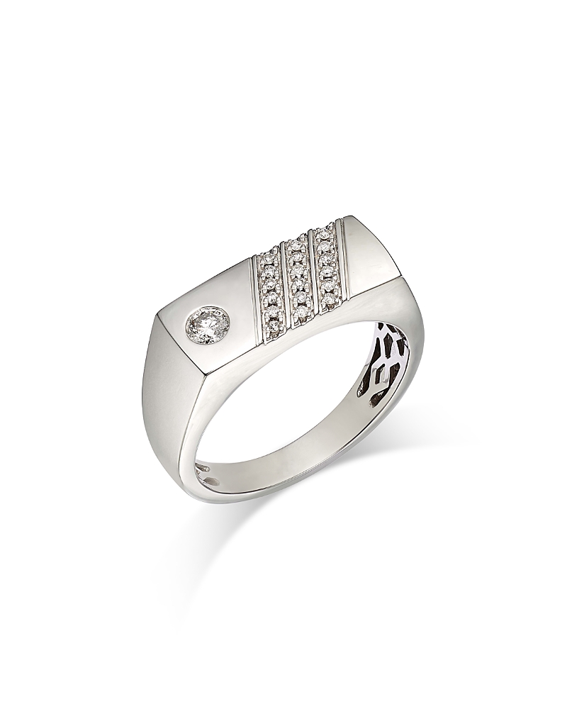 Bloomingdale's Fine Collection Men's Diamond Ring In 14k White Gold, 0.25 Ct. T. W. In White