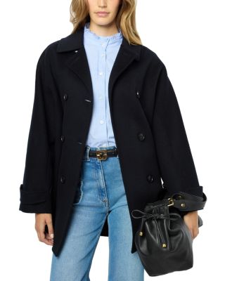 Gerard Darel - Laurynn Double Breasted Wool Peacoat