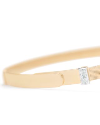 18K Yellow Gold Masai Diamond Pav&eacute; Two Station Thin Bangle Bracelet