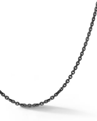 Men's 18K Black Gold Cable Link Chain Necklace, 20"