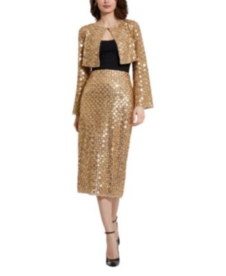  Beaded Sequin Georgette Long Sleeve Cardigan