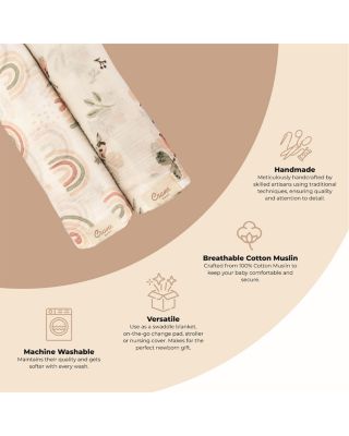 Parker Butterfly/Rainbow Swaddles, 2 Pack  