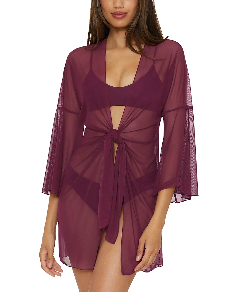 Becca By Rebecca Virtue Aztec Tunic Swim Cover-up In Aubergine