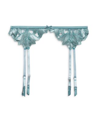 Velvet Lily Embroidered Garter Belt
