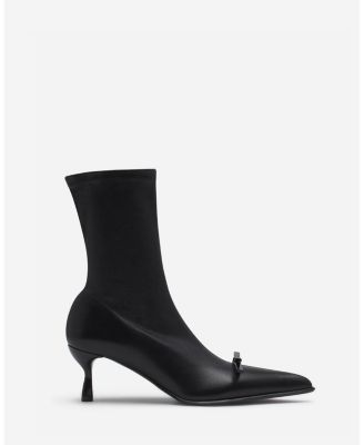  Women&#39;s Bow Ankle Boots In Leather