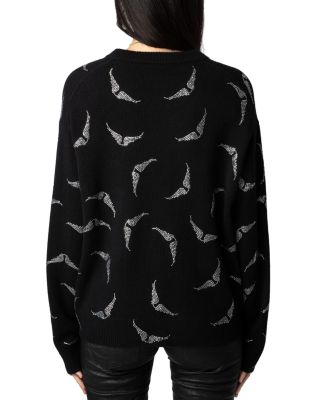 Cashmere Diamante Wings Sweater