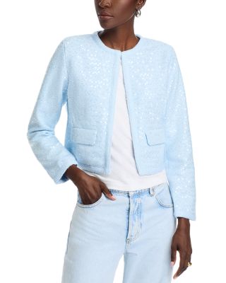 Aqua Sequin Tweed Jacket - Exclusive